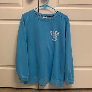 PINK victoria’s secret blue pullover sweatshirt
